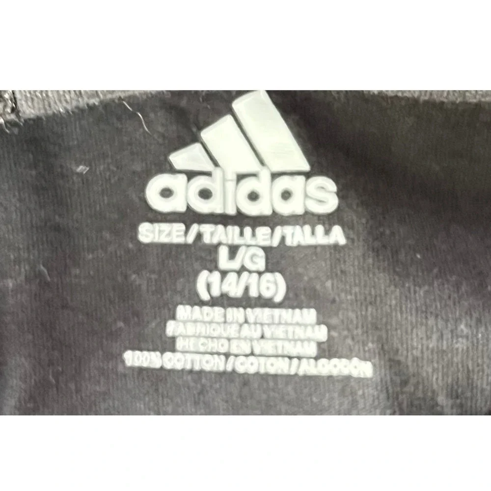 Adidas Kids Large 14/16 Black Rainbow‎ Logo Hooded Long Sleeve Tee